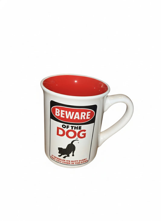 Beware of the Dog” Stoneware Mug — Gaia Gate Wellness Collection