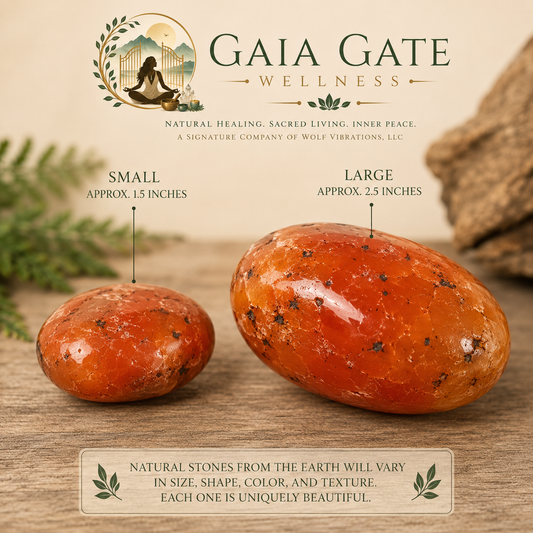 Gaia Gate Wellness™ Natural Carnelian Tumbled Stones from the Congo | Sacral Chakra Crystal | Zodiac Stone for Aries, Leo & Virgo