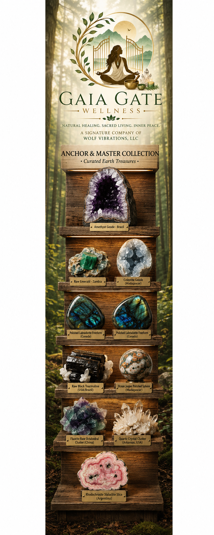Anchor & Master Collection Natural Crystal Treasures from Around the World