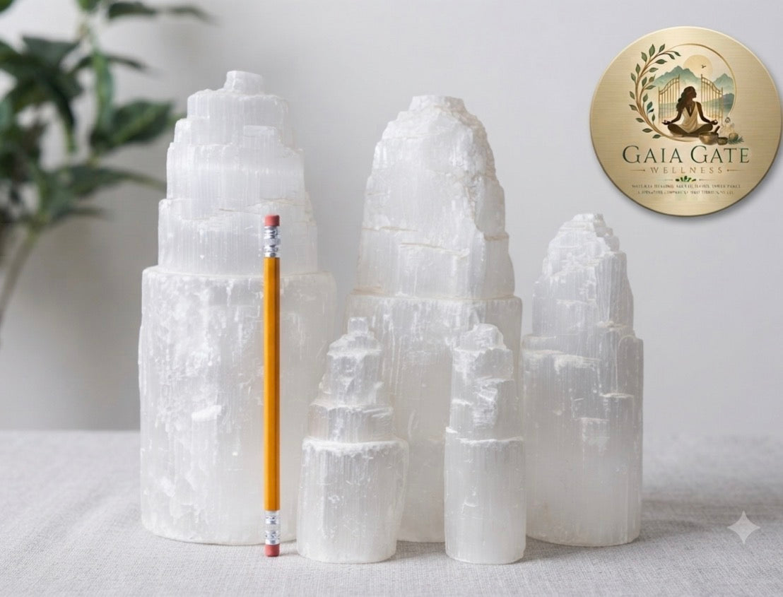Natural Gypsum (Satin Spar / Selenite) Towers