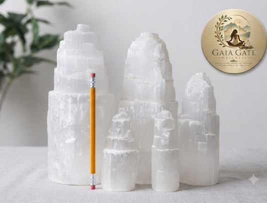 Natural Gypsum (Satin Spar / Selenite) Towers