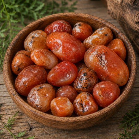 Gaia Gate Wellness™ Natural Carnelian Tumbled Stones from the Congo | Sacral Chakra Crystal | Zodiac Stone for Aries, Leo & Virgo
