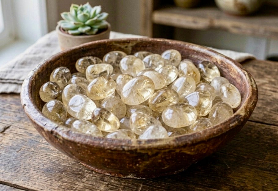 Polished Natural Canadian Citrine Tumbles | Solar Plexus Chakra