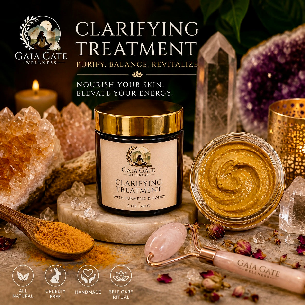 🌿 Gaia Gate Wellness Turmeric Facial Mask Collection