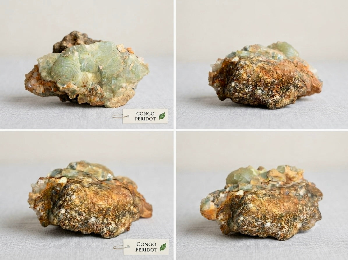 Raw Natural Peridot Specimen from Congo – Heart Chakra Stone for Abundance & Renewal (Approx. 5 Inches)