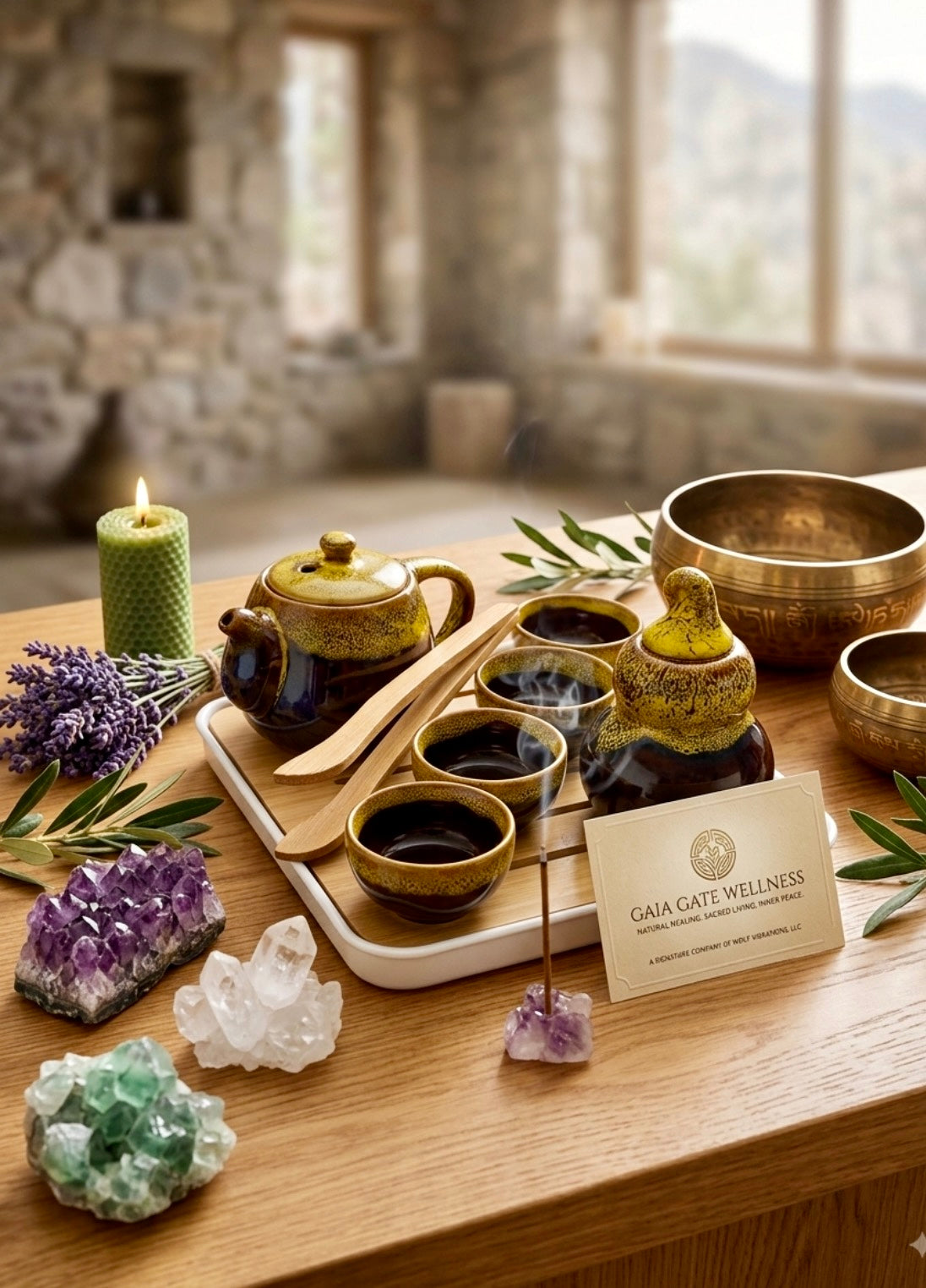 Sacred Earth & Solar Harmony Travel Tea Set (4 Cup Kit)