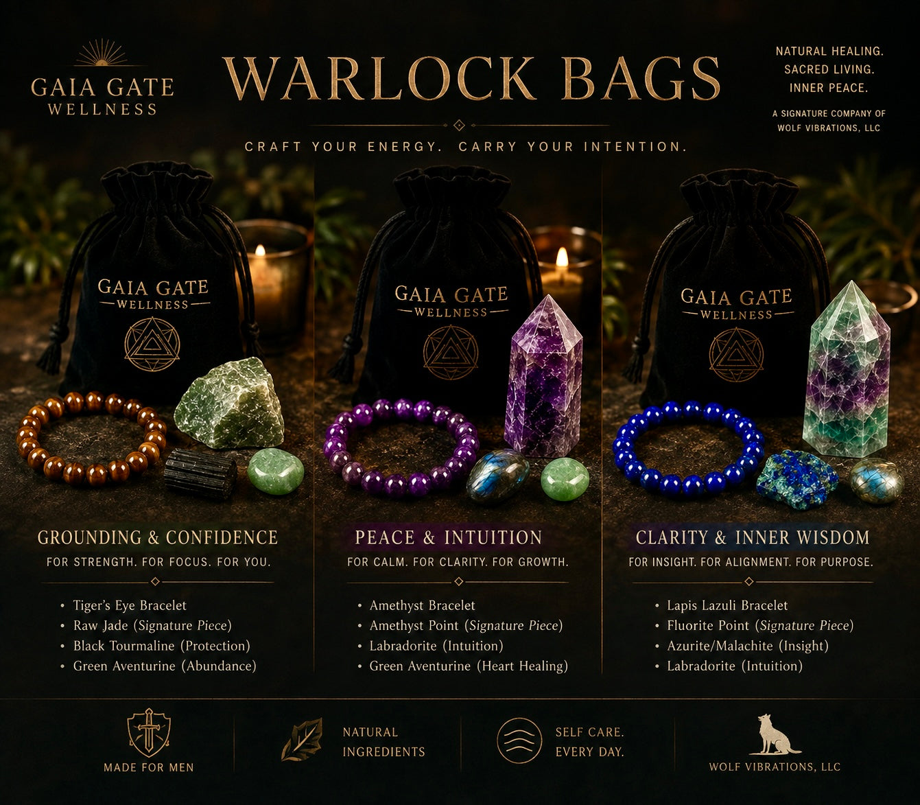 🖤 The Warlock Bag™


A Wizard’s Crystal Companion for the Modern Man