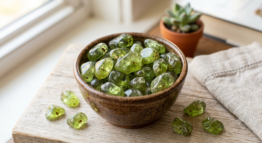 Natural Tumbled Peridot – Heart Chakra Crystal for Abundance & Renewal