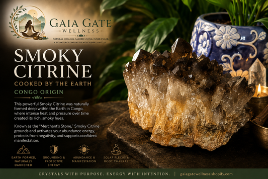 Gaia Gate Wellness | Natural Smoky Citrine Cluster from Congo | Earth-Formed Smoky Quartz with Citrine Energy | Collector Mineral Specimen