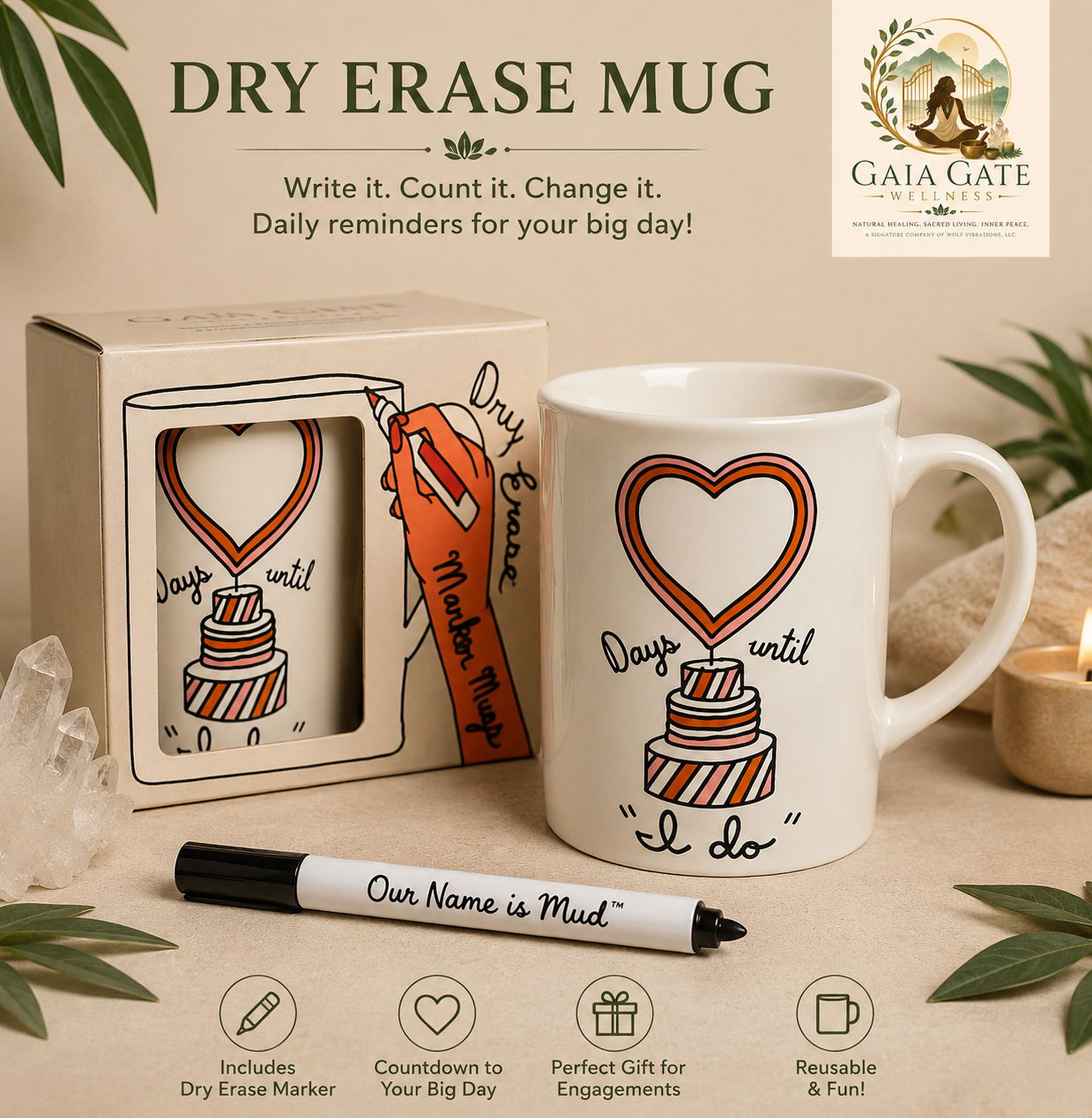 💍 Days Until “I Do” Dry Erase Mug

Our Name Is Mud™ Ceramic Mug | Available Individually or as a Set of Two