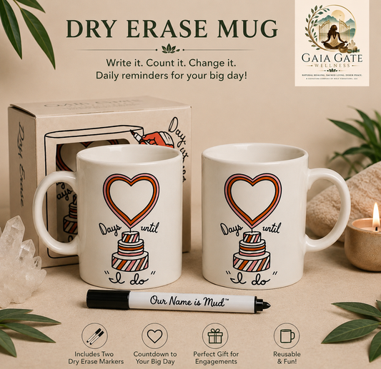 💍 Days Until “I Do” Dry Erase Mug

Our Name Is Mud™ Ceramic Mug | Available Individually or as a Set of Two