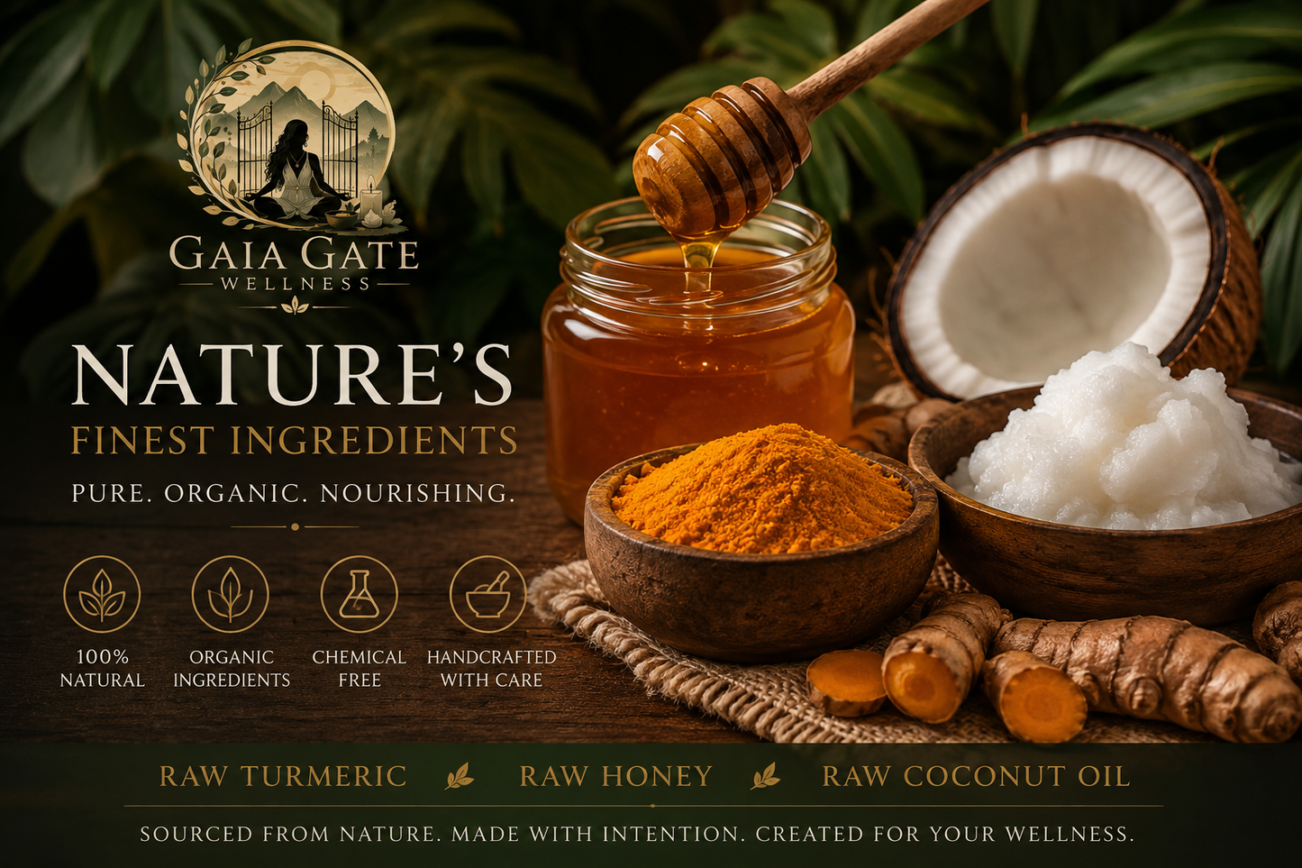 🌿 Gaia Gate Wellness Turmeric Facial Mask Collection