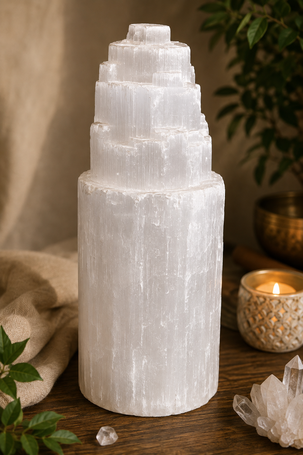 Natural Gypsum (Satin Spar / Selenite) Towers