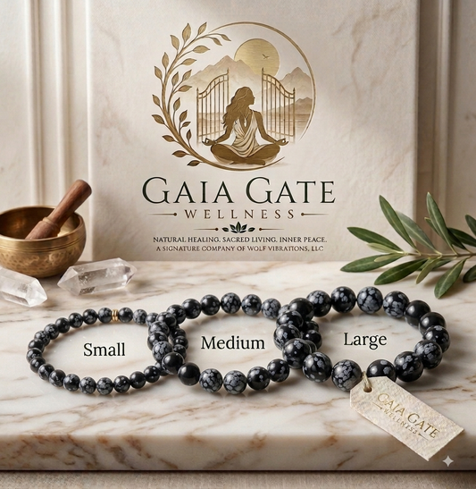 Sacred Earth™ Snowflake Obsidian Gemstone Bracelet